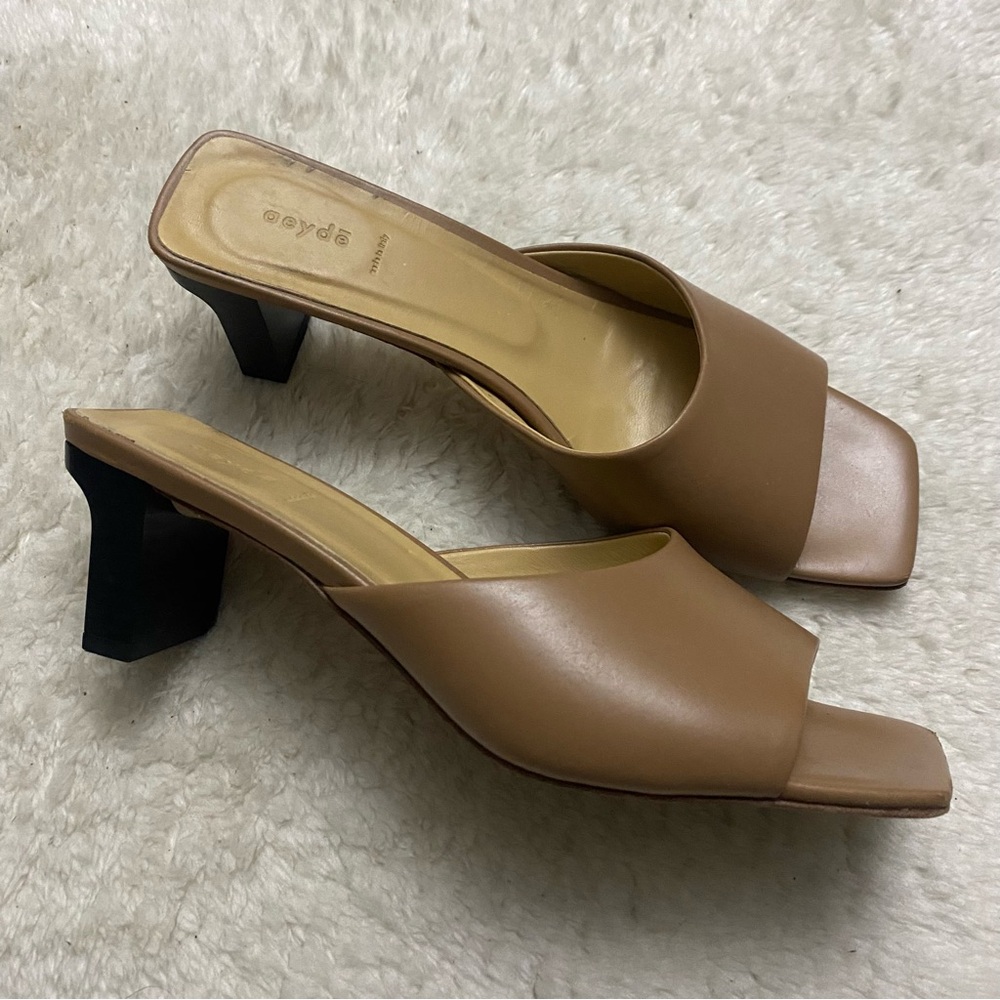Aeyde Berlin Katti Leather Heeled Mule Sandals